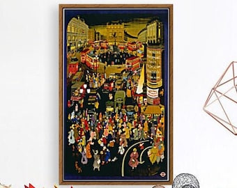 Affiche du métro de Londres | vintage Illustration Travel | Funky Wall Decor Art | Métro de Londres Mur Décor de Suspension Suspendue