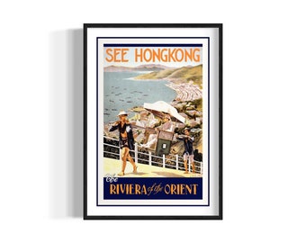 See Hong Kong Poster, China Travel Poster, Chinese Poster