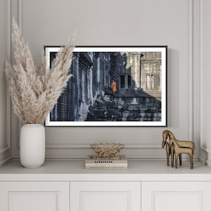 The Young Monk Still Life Framed Art, Buddhism Inspired Artwork, Monk Illustration, Buddhist Monk Photography Wall Art, Monk Photo Print