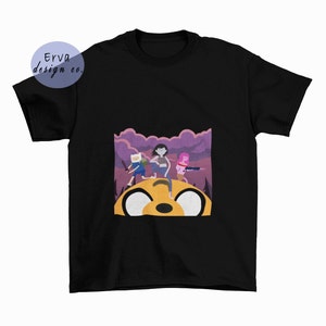 Adventure Time Graphic T-shirt,Cartoon Adventure Shirt, Unisex Cotton Custom T-shirt, Gift for Friends, Jack the Dog, Outdoors T-shirt, Finn