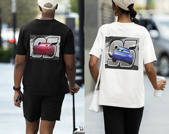 Ästhetisches McQueen Shirt, Cars Film T-Shirt, McQueen und Sally, Retro McQueen T-Shirt, Autos Cartoon T-Shirt, Paar Unisex Shirts, Oldtimer Geschenk