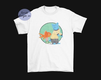 Gumball & Darwin Cartoon Print Shirt: Unisex Cotton Tee