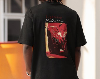 Camisa estética de McQueen, camiseta de la película Cars, McQueen y Sally, camiseta retro de McQueen, camiseta de dibujos animados de Cars, camisas unisex para parejas, regalo de autos vintage