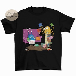 Adventure Time Graphic T-shirt,Cartoon Adventure Shirt, Unisex Cotton Custom T-shirt, Gift for Friends, Jack the Dog, Outdoors T-shirt, Finn