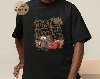 Cars Movie T-shirt, McQueen and Mater, Unisex Cotton Tee