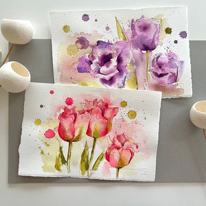 Tulpen Aquarell Unikat