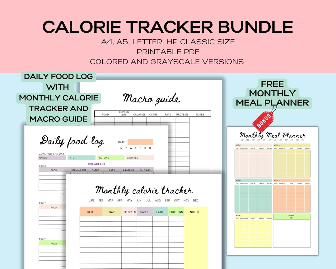 calorie-tracker-printable-daily-food-journal-diet-chart-macro-etsy