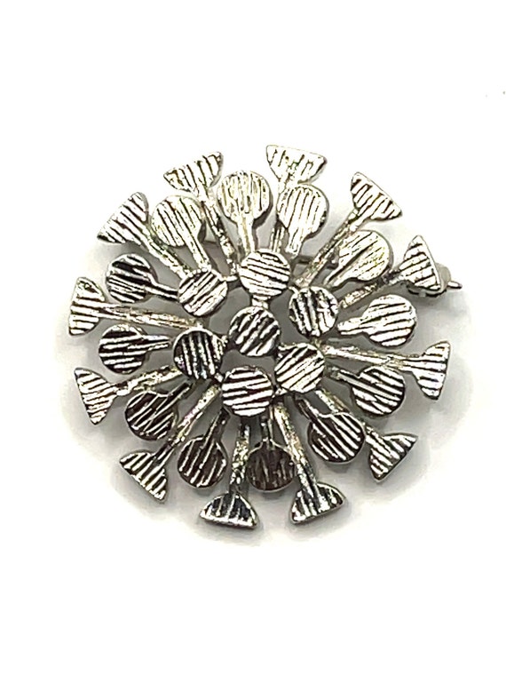 Silver Tone Three Dimensional Snowflake Pin