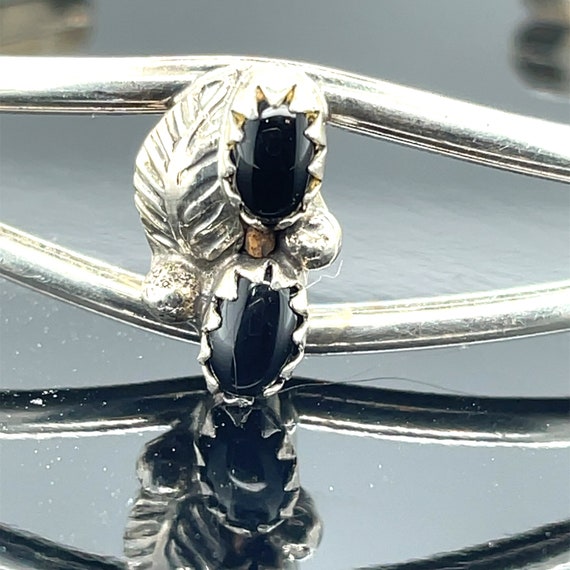 Vintage Native American Sterling Silver and Onyx … - image 3