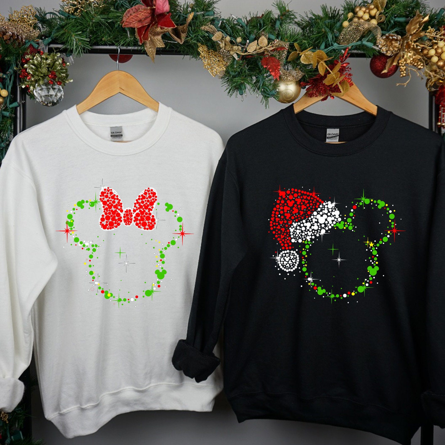 Discover Disney Christmas Sweatshirt, Disney Sweatshirt, Mickey Minnie Couple Sweatshirt