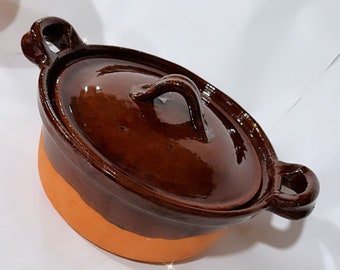 Casuela de barro vidriado libre de plomo