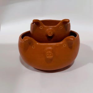 Red clay oaxaca piggy bowl