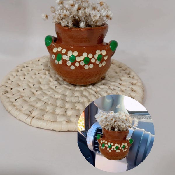 Ollita de barro para el carro car vent air clay decoration