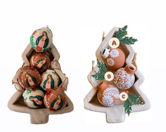 Christmas clay ornaments esferas de ceramica pintadas a mano virgin ornament Christmas ornaments