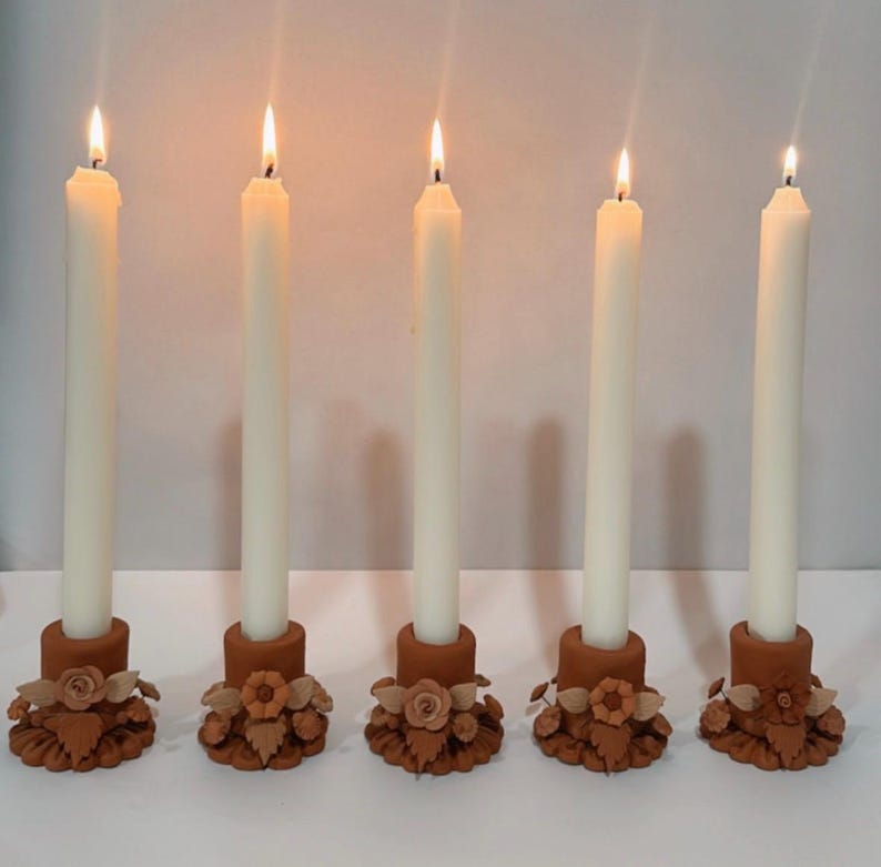Clay candleholder metepec artesanias candelero de barro