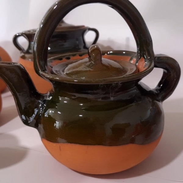 Handmade clay tea pot