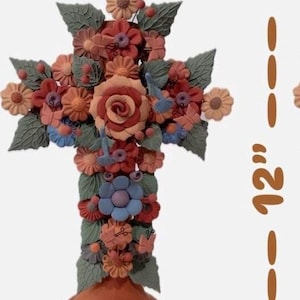 metepec clay monarca cross wall decor artesanias mexicanas monarca cruz para pared