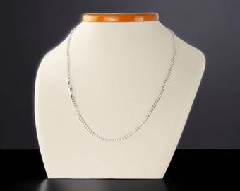 3.5 mm Curb chains Necklace, 999 pure solid silver, chains silver necklace, Mens gifts.