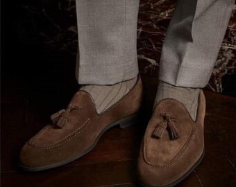 Mocasines de piel de becerro auténtica de color marrón hechos a mano para hombre, zapatos elegantes, zapatos de fiesta, zapatos casuales, zapatos personalizados para hombre