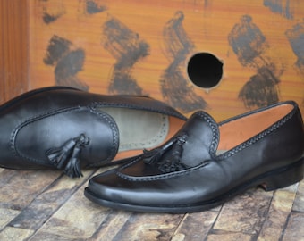 Bespoke Men's Handmade Black Color Genuine Leather Slip On Stylish Men Loafer Shoes, Wedding Shoes, Party Shoes, Office Shoes, Men Shoes