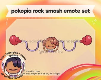 Pokopia Pokemon Ditto Player Rock Smash Joined Emote (Tan) , Emotes, Emotes for Discord, Twitch and YouTube