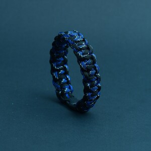 Safak Bracelet • Gokce 11 • Tetris * NavyBlue Black White | Paracord Bracelet, Inter Bracelet, Small Birthday Gift, Braided Mens Bracelet