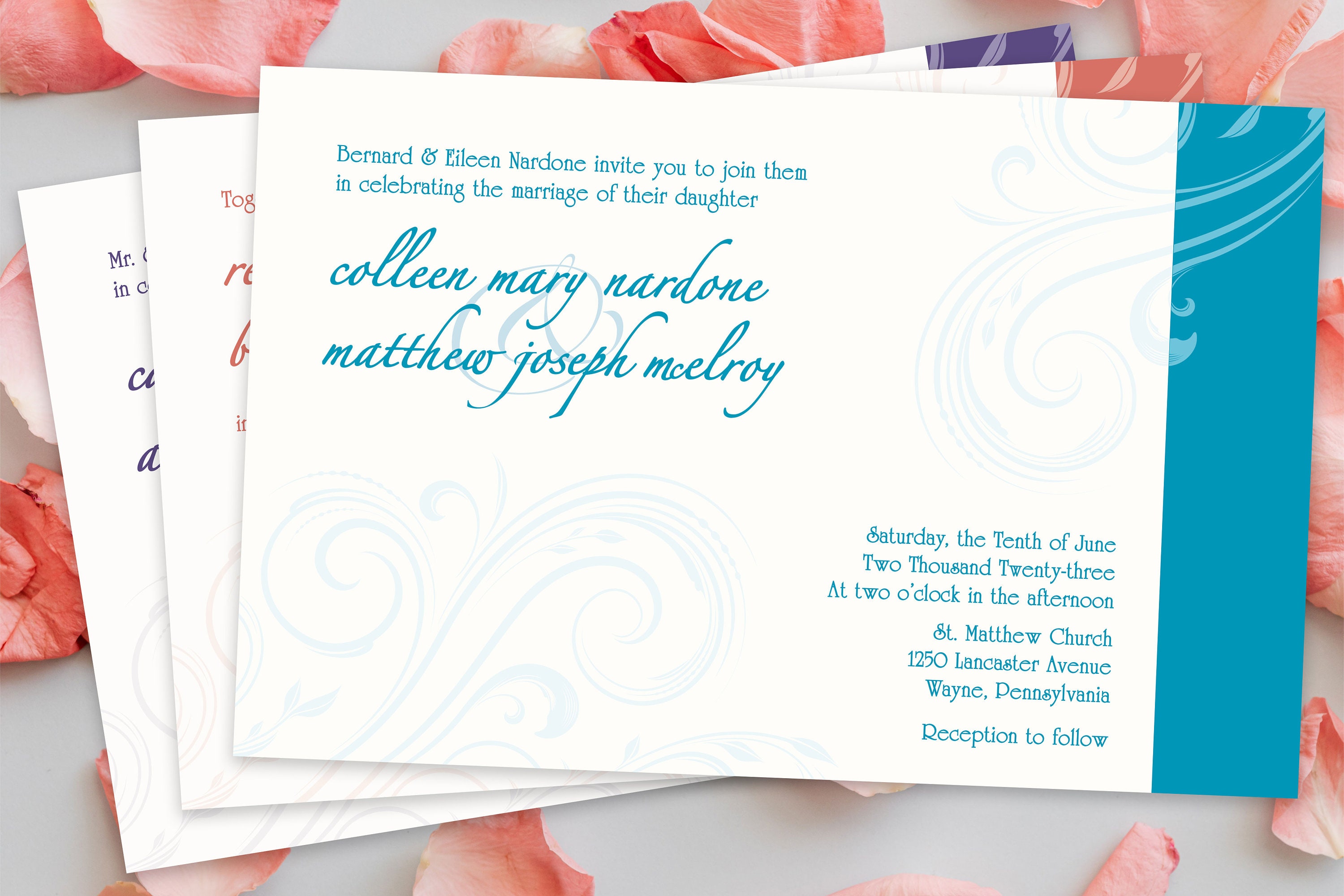 Caroline Wedding Collection Invitation, Printed - Etsy