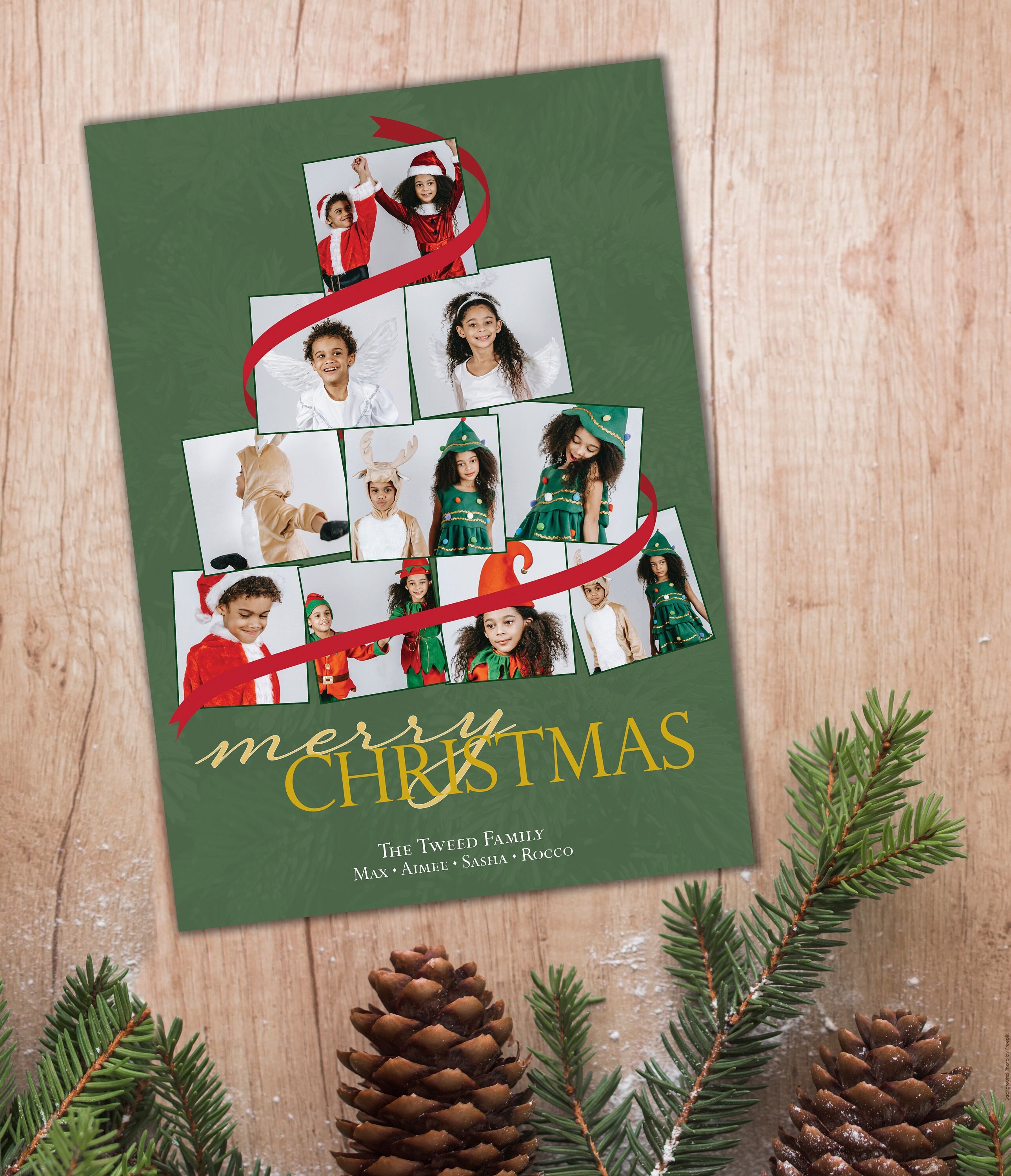 Christmas Tree Photo Collage Holiday Card Etsy