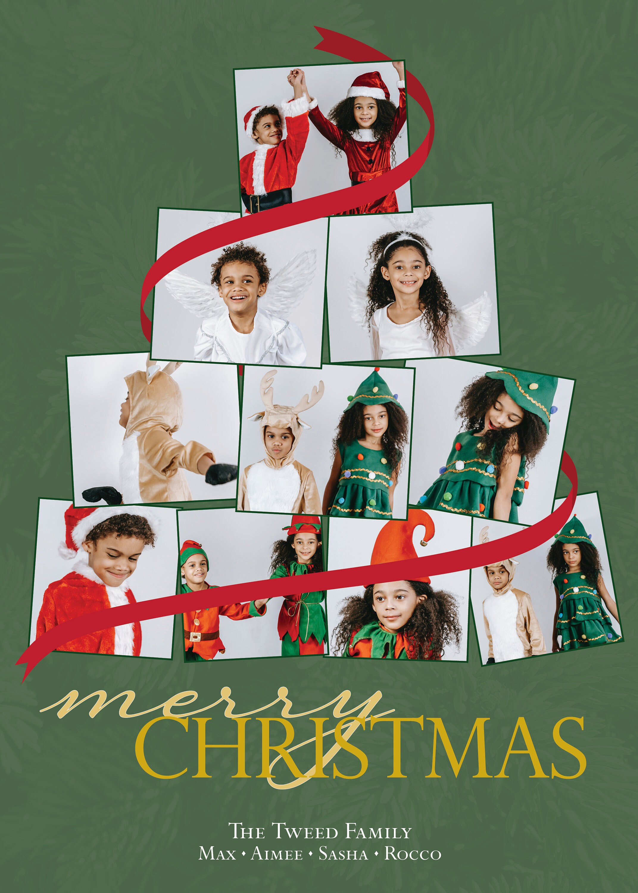 Christmas Tree Photo Collage Holiday Card Etsy