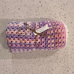 Handmade Baby Blanket, Gumdrop Colored Baby Blanket, Crochet Baby Blanket, Granny Square Baby Blanket, Baby Shower Gift, Soft Baby Blanket