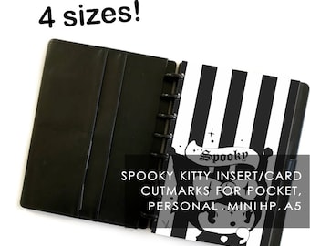 Spooky Kitty Planner Dashboard Insert or Planner Card | PDF with 4 Sizes Cutmarks for Pocket, Personal, Mini HP & A5 | GT101-33