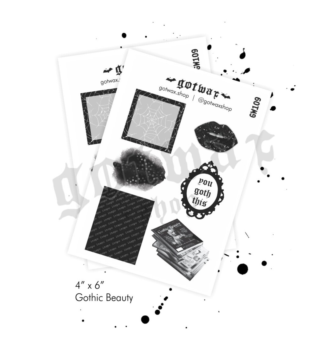 GW109 Gothic Beauty Digital Sticker Sheet Goth Planner BUJO, ECLP ...