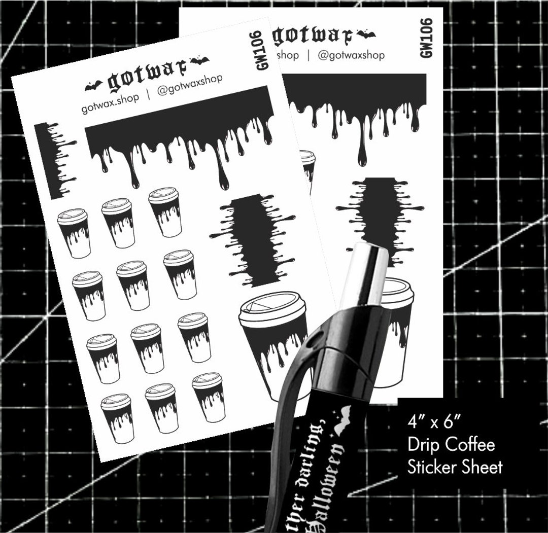 Drip Rate Sticker GW106 Coffee on Drip Digital Sticker Sheet | Coffee Stickers | Gothic ...