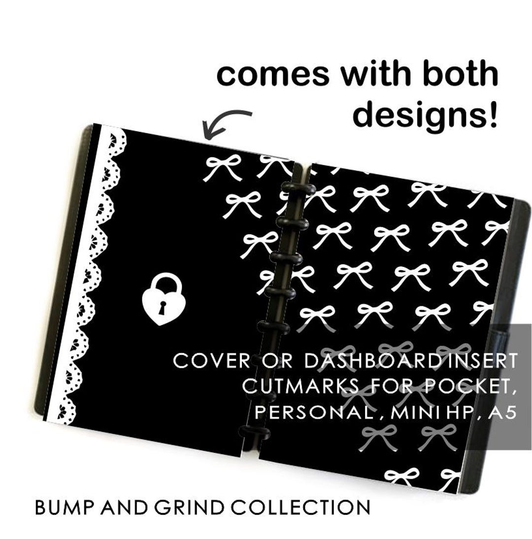 Black and White Bows Acubi Shojo Printable Planner Cover, Dashboard or ...