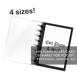 Evil Plans Planner Dashboard Insert or Planner Card | PDF with 4 Sizes of Cutmarks for Pocket, Personal, Mini Happy Planner & A5 | GT101-8