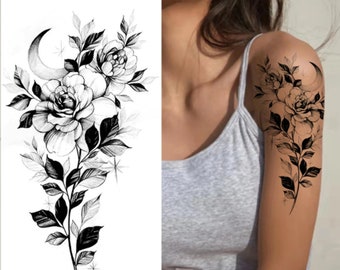 Flor Negra Hellebore Grande Temporal Tatuaje Floral Flores - Etsy México Flor Negra Hellebore Grande Temporal Tatuaje Floral Flores - Etsy México