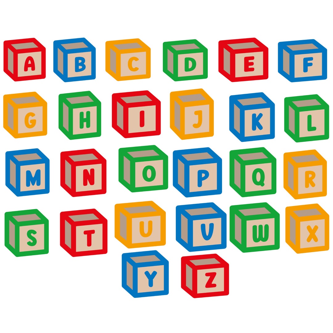 Cube Font Svg, Cubes Alphabet Svg Files, Kids Svg Bundle, for Kids Svg ...