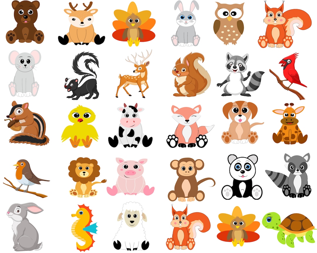 Baby Animal SVG Files, Animal SVG Bundle, Animal Layered SVG for Cricut