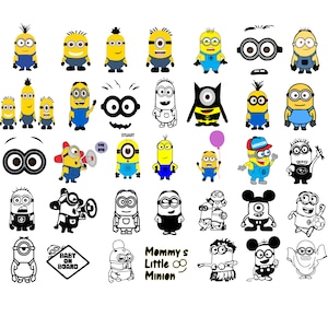 Minion SVG-Datei, Minion Clipart, Minion digitaler Download, Minion Geburtstag SVG, lustiges Minion SVG-Bundle, Minion Vektor, Minion Silhouette Design