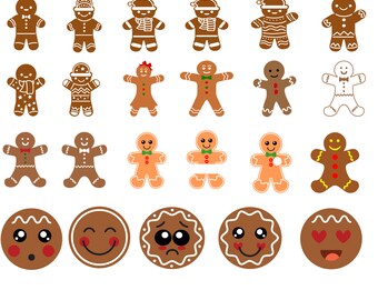 Gingerbread SVG, PNG Clipart, Cookie Cut File (Digital Files)
