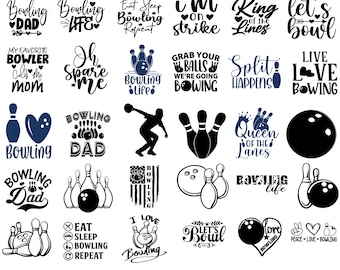 Bowling SVG-Datei, Bowling Clipart PNG, Bowling Kugel und Pins SVG, Bowling Geburtstag SVG, Bowling Geburtstag Grafik Png, Bowling Party Dekorationen SVG