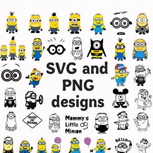 Minion SVG File, Minion Clipart, Minion Digital Download, Minion Birtday SVG, Funny Minion SVG Bundle, Minion Vector, Minion Silhouette Svg