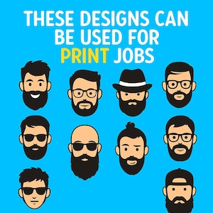 Bearded Man SVG File, Beard Man Clip Art, Bearded Man Digital Download, Beard Man PNG File, Bearded Man Vector Art, Beard Man Silhouette,