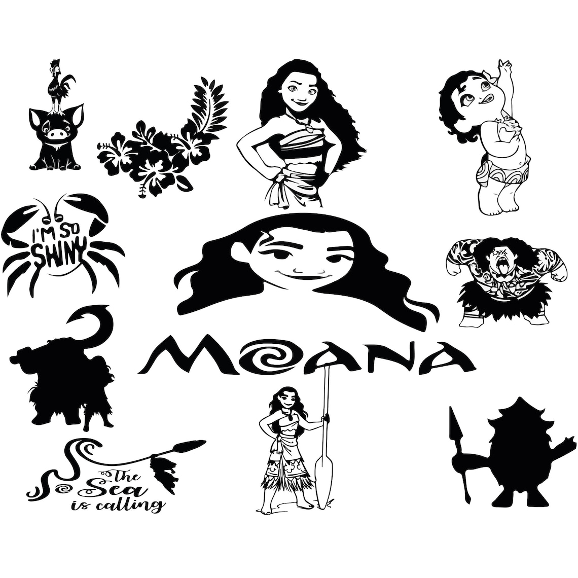 Moana Svg Bundle, Moana Svg Files for Cricut, Baby Moana Png, Princess ...