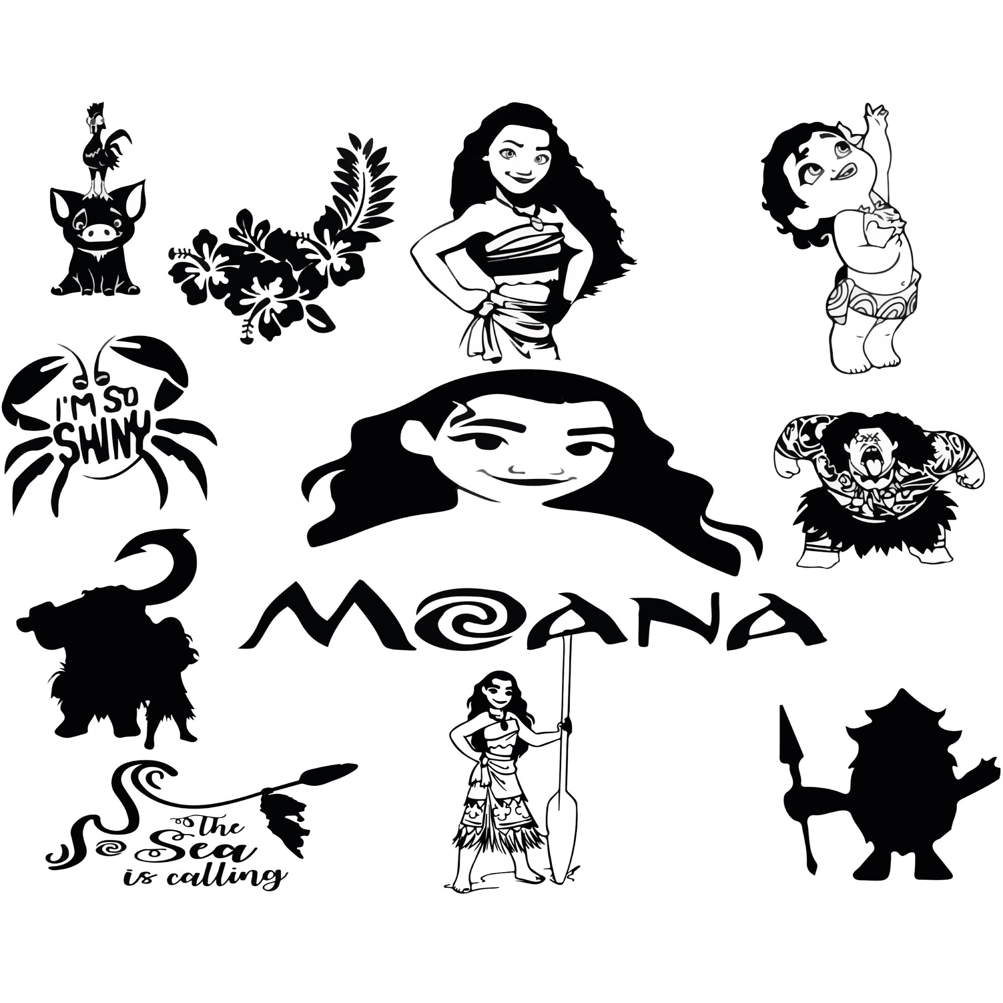 Moana Svg Bundle, Moana Svg Files for Cricut, Baby Moana Png, Princess