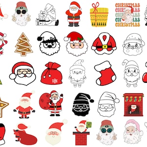 Santa Claus SVG, Christmas SVG Bundle, Santa Clipart Png, Funny Santa Svg, Christmas Shirt Svg, Santa Face Png, Santa Cam SVG, Santa Tracker