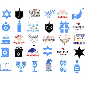 Ensemble de Hanoucca Svg, Svg joyeux Hanoucca, fichier Svg de Hanoucca, Cricut pour Svg Hanoucca, fichier coupé, Clipart, fichier numérique, jour de Hanoucca Svg, Png