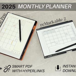2025 Remarkable Monthly Planner for Paper Pro and 2