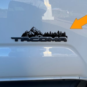 Tacoma 2nd/3rd/4th generation side badge decal, Mountain, trees, evergreen design. 5 designs! 1 order = 2 decals.