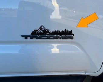 Tacoma 2nd/3rd/4th generation side badge decal, Mountain, trees, evergreen design. 5 designs! 1 order = 2 decals.